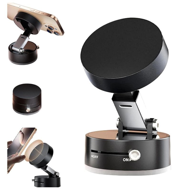 360° Magnetic Phone Holder – Strong Magnetic Suction Mount for Car, Desk & Tabletop Use