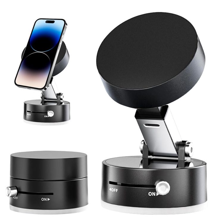360° Magnetic Phone Holder – Strong Magnetic Suction Mount for Car, Desk & Tabletop Use