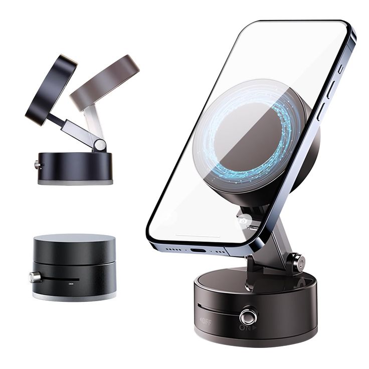 360° Magnetic Phone Holder – Strong Magnetic Suction Mount for Car, Desk & Tabletop Use