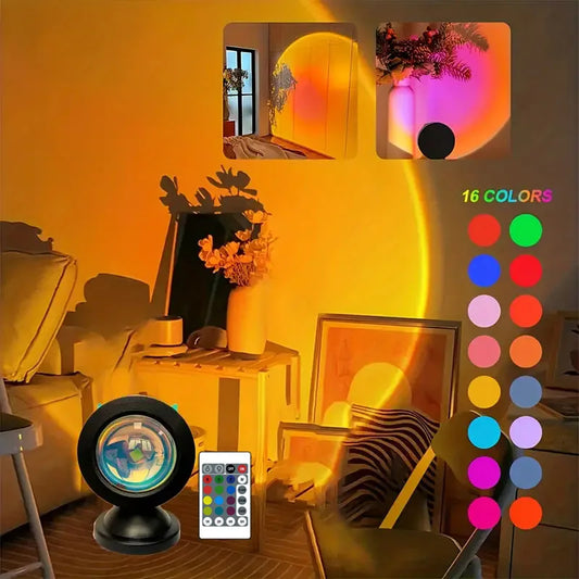Sunset Lamp Projection Led Lights with Remote 16 Colors Night Light for Photography Selfie Party Home Living Room Bedroom Decor
