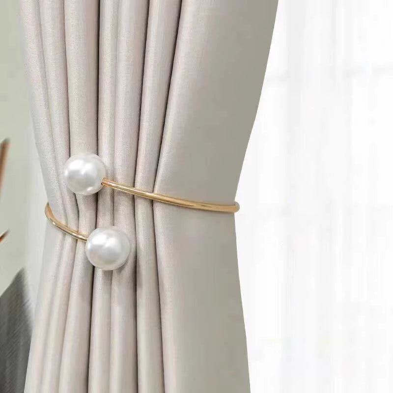Curtain Decorative Strap Metal Pearl Curtain Buckle Home Decoration Accessories Modern Tiebacks For Curtains