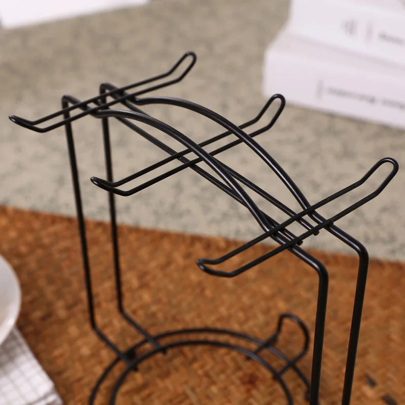 Cup Rack Stand Holder European Style Gold Iron Art Standing Mug Saucer Ceramic Cup Holder Household Counter Bar Kitchen Supplies